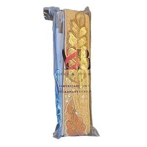 America and Beyond Embellished Crossbody Strap Sequins Leaves Beads Sealed